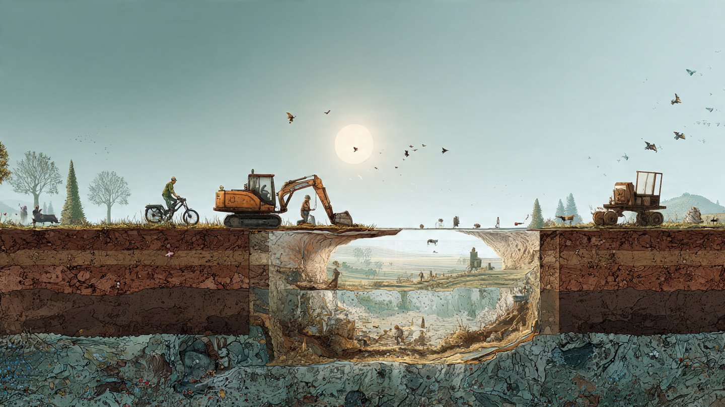 By reducing soil compaction, underground life returned