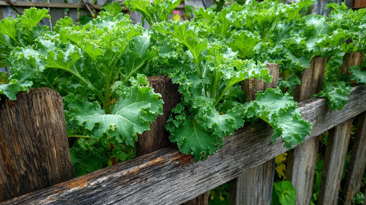 Fresh Kale Garden for Continuous Harvest: Just a Fence and a Few Plastic Bottles