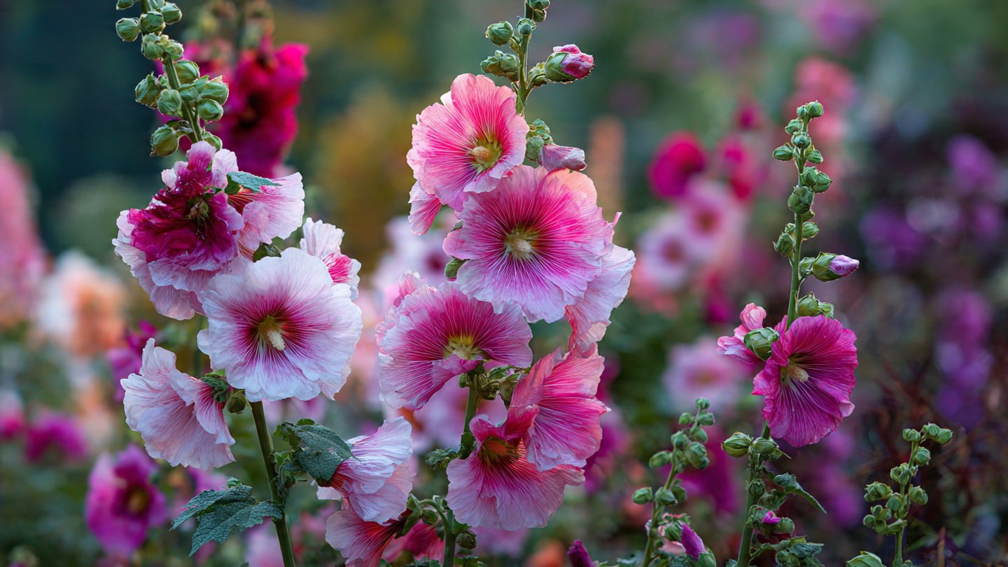 How Can Planting a Row of Hollyhocks Transform Your Garden with Stunning Vertical Elegance?