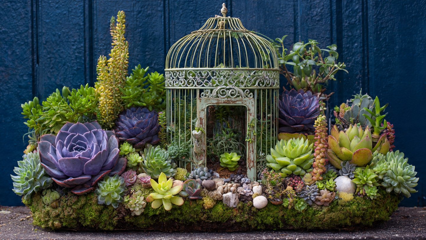 How Can You Transform a Birdcage into a Stunning Succulent Garden?