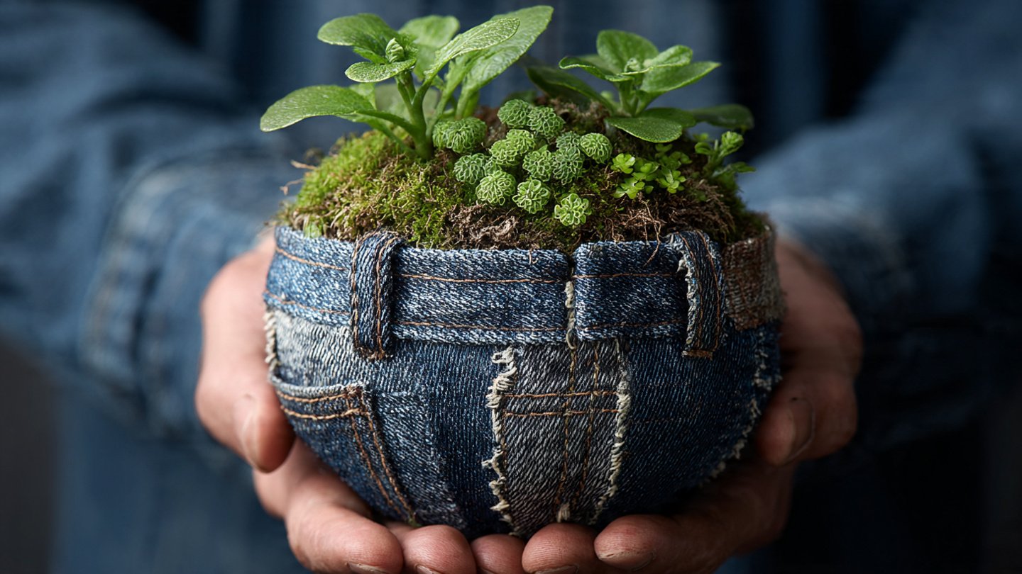 How Can You Transform Old Jeans into Unique Denim Kokedama Balls?