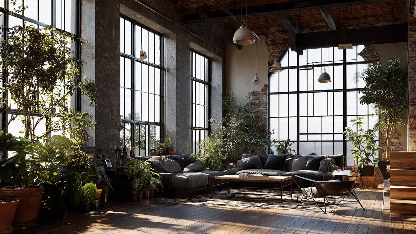 What Are the Top Plants to Transform an Industrial Style Loft with High Windows?